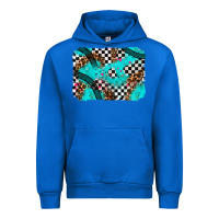 Cobalt race day turquoise background Urban Hoodie - AdoDesignShop