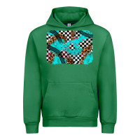 Emerald race day turquoise background Urban Hoodie - AdoDesignShop