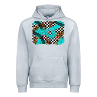 Heather Grey race day turquoise background Urban Hoodie - AdoDesignShop