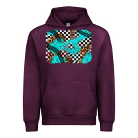 Mauve Wine race day turquoise background Urban Hoodie - AdoDesignShop