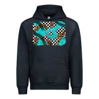 Navy race day turquoise background Urban Hoodie - AdoDesignShop