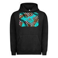Pigment Black race day turquoise background Urban Hoodie - AdoDesignShop