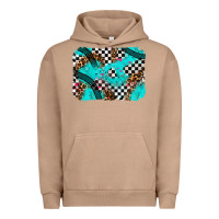 Pigment Burro race day turquoise background Urban Hoodie - AdoDesignShop