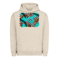 Pigment French Oak race day turquoise background Urban Hoodie - AdoDesignShop