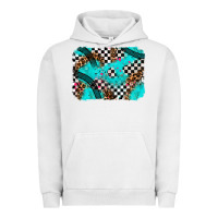 Pigment Lunar Rock race day turquoise background Urban Hoodie - AdoDesignShop