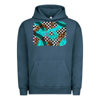 Pigment Midnight Navy race day turquoise background Urban Hoodie - AdoDesignShop