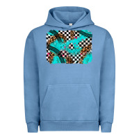 Pigment Pebble Blue race day turquoise background Urban Hoodie - AdoDesignShop