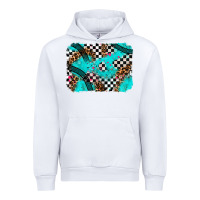 White race day turquoise background Urban Hoodie - AdoDesignShop