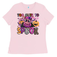 Bubblegum Pink wicked cute too cute to spook Ladies Tee - BarkalooDesign