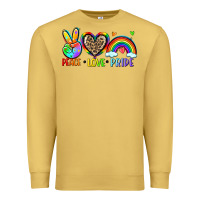 Antique Gold peace love pride Premium Sweatshirt - Zillion Design Studio