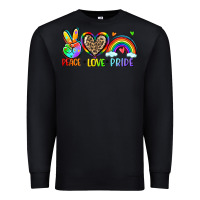 Black peace love pride Premium Sweatshirt - Zillion Design Studio