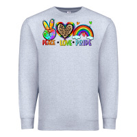 Heather Grey peace love pride Premium Sweatshirt - Zillion Design Studio