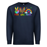 Navy peace love pride Premium Sweatshirt - Zillion Design Studio