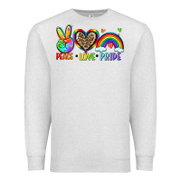 Oatmeal Heather peace love pride Premium Sweatshirt - Zillion Design Studio
