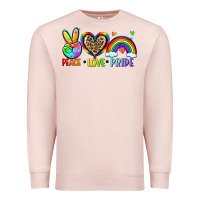 Pale Pink peace love pride Premium Sweatshirt - Zillion Design Studio