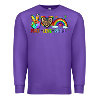 Purple peace love pride Premium Sweatshirt - Zillion Design Studio