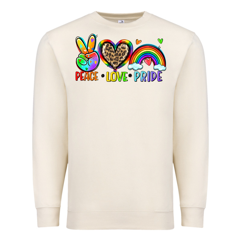 Peace Love Pride Premium Sweatshirt by Zillion Design Studio | Teevron