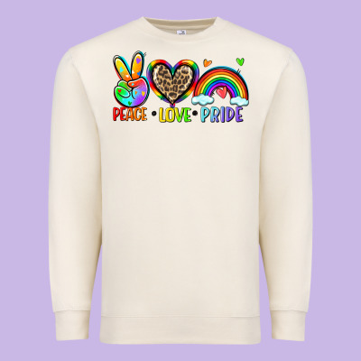 Peace Love Pride Premium Sweatshirt Designed By Zillion Design Studio