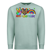 Seafoam peace love pride Premium Sweatshirt - Zillion Design Studio