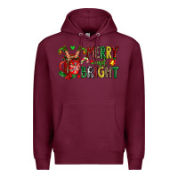 Burgundy merry and bright Premium Hoodie - AdoDesignShop