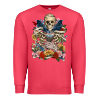 Cardinal Flower Boho Skull Skeleton Premium Sweatshirt - RanaPortraitStore