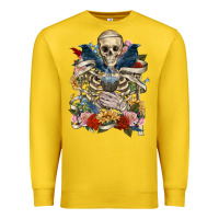 Lemon Flower Boho Skull Skeleton Premium Sweatshirt - RanaPortraitStore