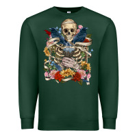 Sports Green Flower Boho Skull Skeleton Premium Sweatshirt - RanaPortraitStore