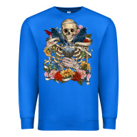 True Royal Flower Boho Skull Skeleton Premium Sweatshirt - RanaPortraitStore