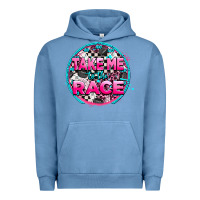 Pigment Pebble Blue take me to the race Urban Hoodie - AdoDesignShop