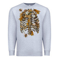 Heather Grey Flower rib cage bees Premium Sweatshirt - RanaPortraitStore