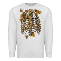 Oatmeal Heather Flower rib cage bees Premium Sweatshirt - RanaPortraitStore