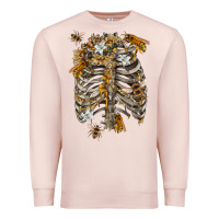 Pale Pink Flower rib cage bees Premium Sweatshirt - RanaPortraitStore