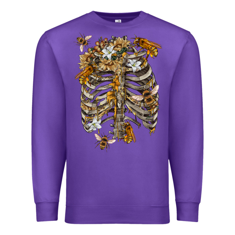 Flower Rib Cage Bees Premium Sweatshirt by RanaPortraitStore | Teevron