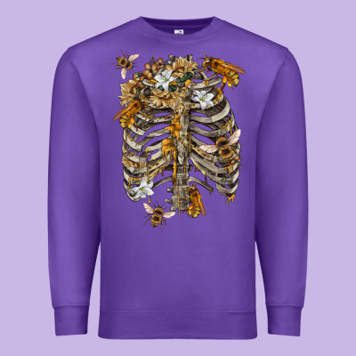 Premium Sweatshirt Flower rib cage bees