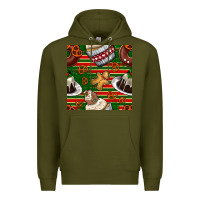 Army Green christmas cake seamless pattern Premium Hoodie - BundleAndBundleShop