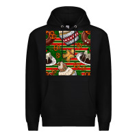 Black christmas cake seamless pattern Premium Hoodie - BundleAndBundleShop
