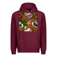 Burgundy christmas cake seamless pattern Premium Hoodie - BundleAndBundleShop