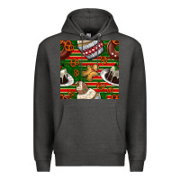 Charcoal Heather christmas cake seamless pattern Premium Hoodie - BundleAndBundleShop