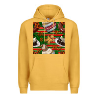 Mustard christmas cake seamless pattern Premium Hoodie - BundleAndBundleShop