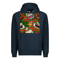 Navy christmas cake seamless pattern Premium Hoodie - BundleAndBundleShop