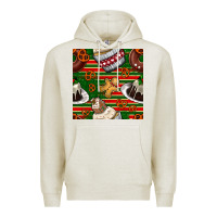 Oatmeal Heather christmas cake seamless pattern Premium Hoodie - BundleAndBundleShop