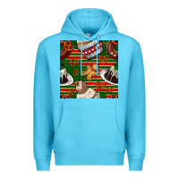 Ocean Blue christmas cake seamless pattern Premium Hoodie - BundleAndBundleShop