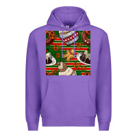 Purple christmas cake seamless pattern Premium Hoodie - BundleAndBundleShop