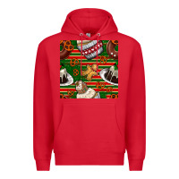 Red christmas cake seamless pattern Premium Hoodie - BundleAndBundleShop