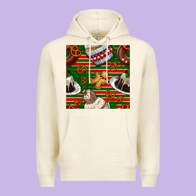 Christmas Cake Seamless Pattern Premium Hoodie Designed By Bundleandbundleshop