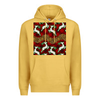 Antique Gold christmas deer and plaid seamless pattern Premium Hoodie - BundleAndBundleShop