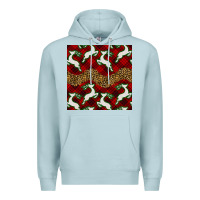 Blue Mist christmas deer and plaid seamless pattern Premium Hoodie - BundleAndBundleShop