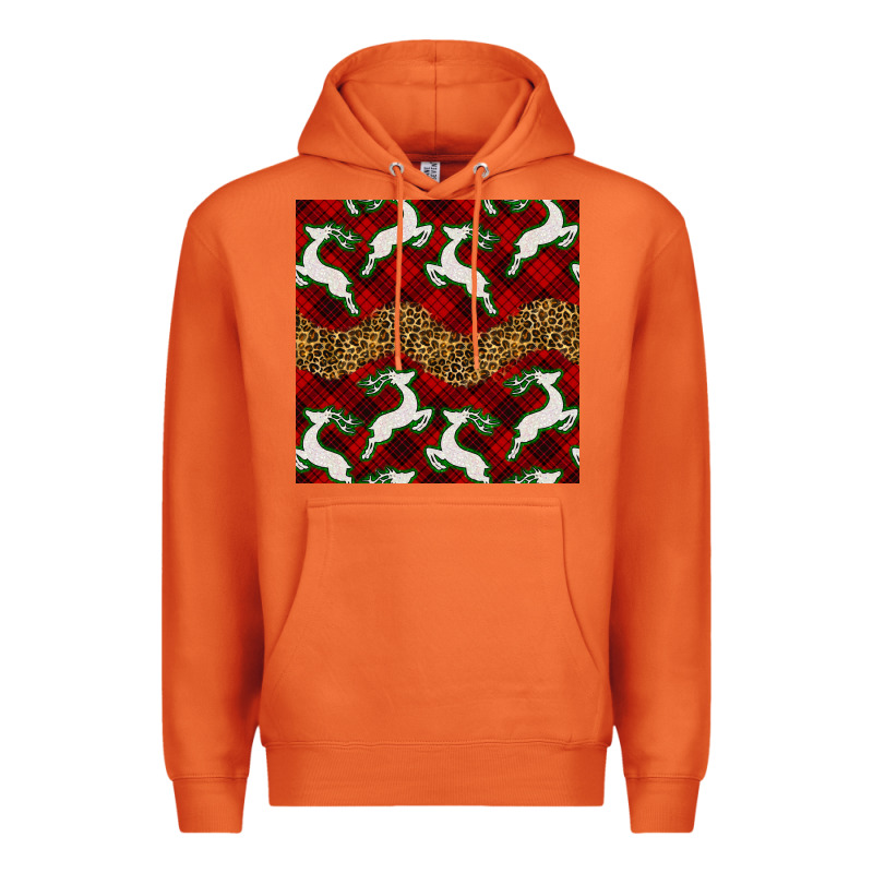 Christmas Deer And Plaid Seamless Pattern Premium Hoodie by BundleAndBundleShop | Teevron