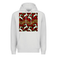 Dove Grey christmas deer and plaid seamless pattern Premium Hoodie - BundleAndBundleShop