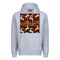 Heather Grey christmas deer and plaid seamless pattern Premium Hoodie - BundleAndBundleShop